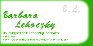 barbara lehoczky business card